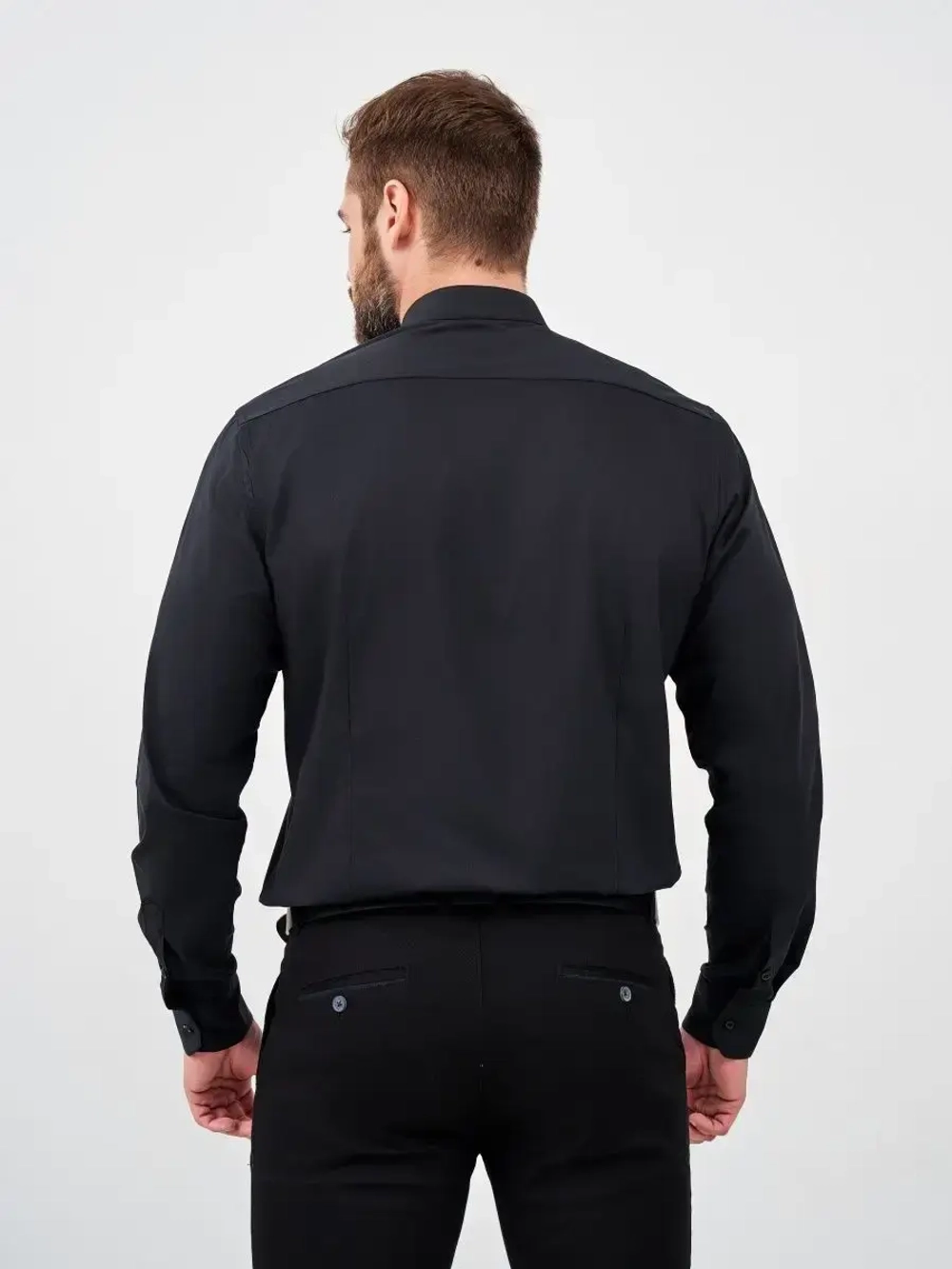 Рубашка без воротника приталенная SLIM FIT