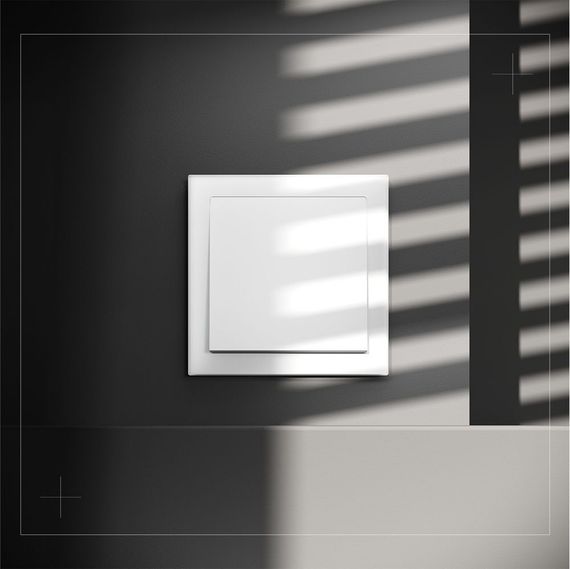 Проходной переключатель встраиваемый Voltum S70 одноклавишный 10А, (белый матовый) VLS010302