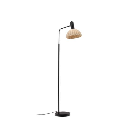 Торшер Damila 165 см, ротанг, черный каркас