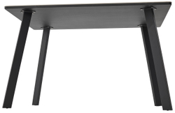 Стол ТИК ТАК 120  Белый мрамор активный, керамика / Черный каркас М-City