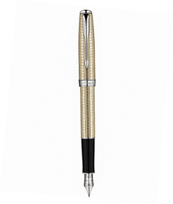 Перьевая ручка Parker Sonnet`10  Cisele Decal,  F535 (серебро 925 пробы) цвет: Silver CT, перо: Fblk, 18К