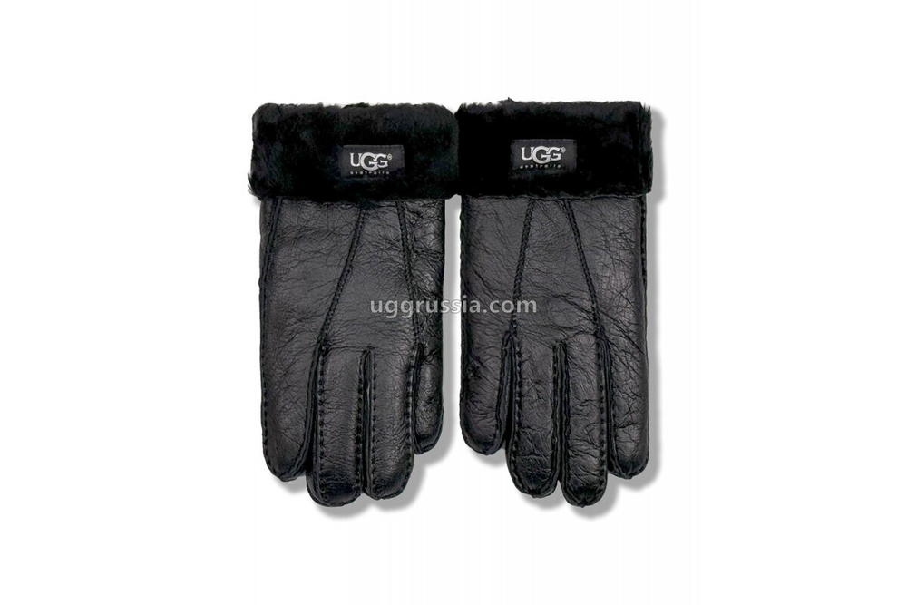 UGG Перчатки Кожаные Мужские Черные