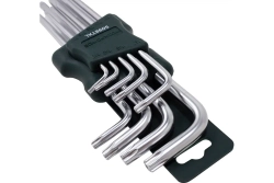Набор ключей TORX RF-5098TXL: экстра длинных Т10Н-Т50Н- с отверстием 9пр. на пласт. держат. ROCKFORCE