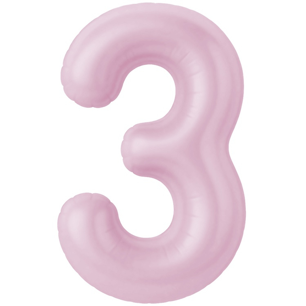 Шар фольгированный Цифра 3 101 см (Розовый)