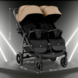 Детская прогулочная коляска для двойни Sweet Baby Donna Beige