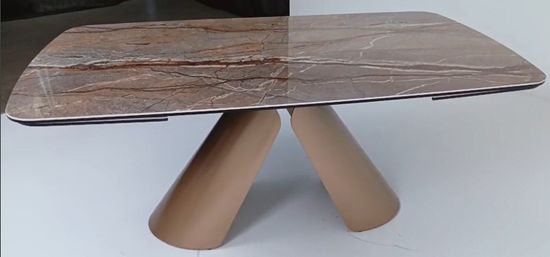 Стол CALDERON 180 GLOSS GRAND CORDILLERA керамика / бронзовый винтажный каркас