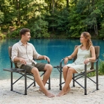 Кресло складное с подлокотниками до 100 кг SJ-0053, 52*62*92 см, цвет: кофейный, ТуристМастер