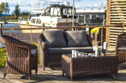 "Кон Панна" диван из искусственного ротанга двухместный, цвет коричневый