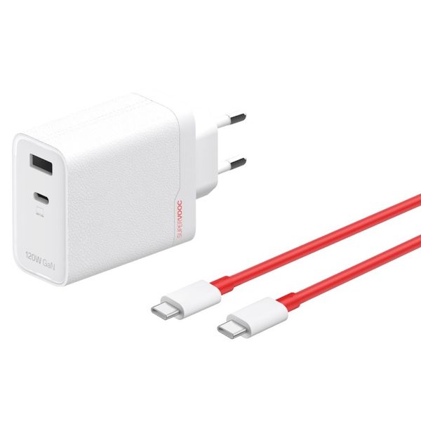 Сетевое зарядное устройство OnePlus Supervooc Dual Ports 120W + кабель Type-C, Белый | White