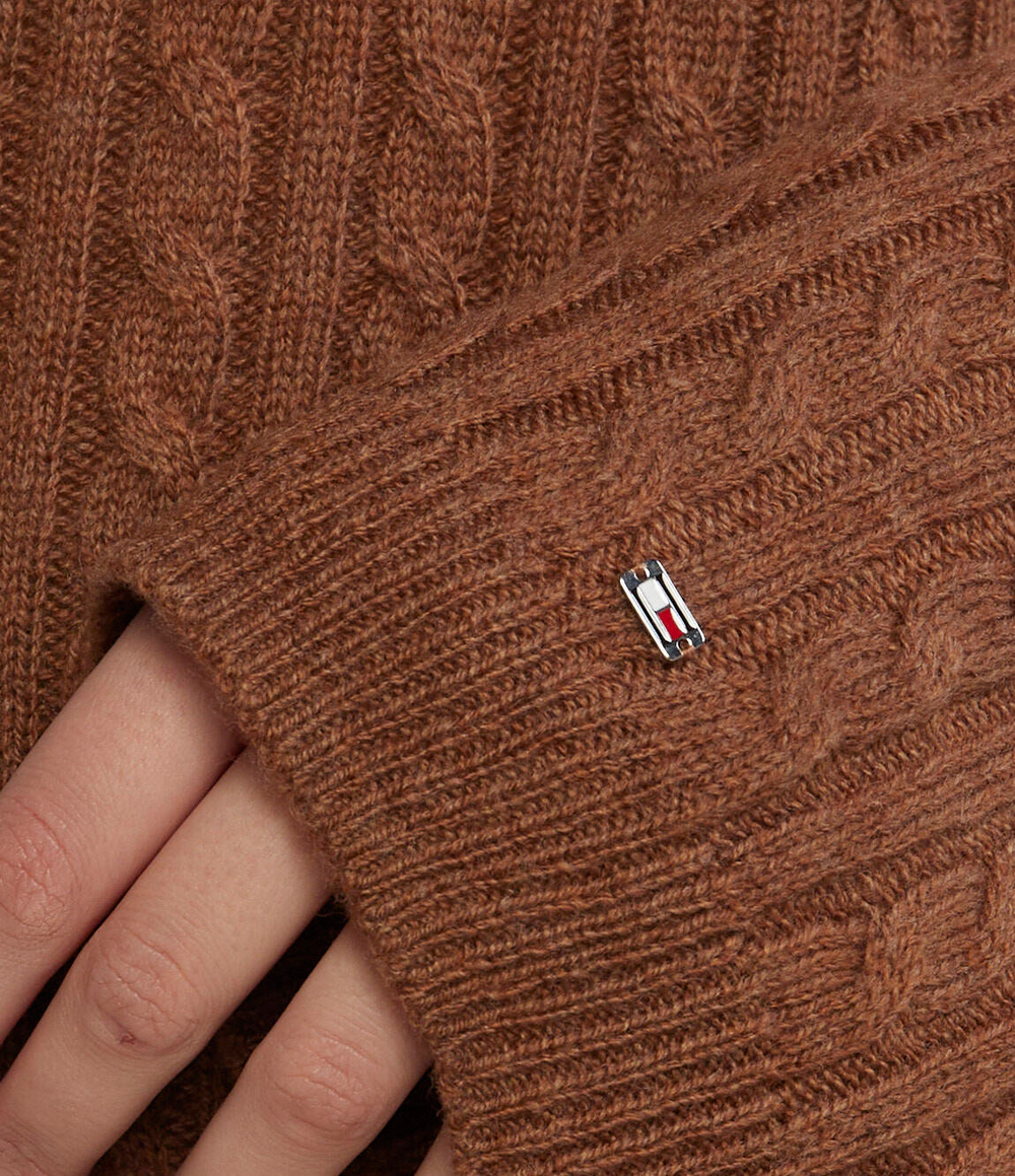 Хлопковый свитер soft cable Tommy Hilfiger - коричневый(WW0WW39887)