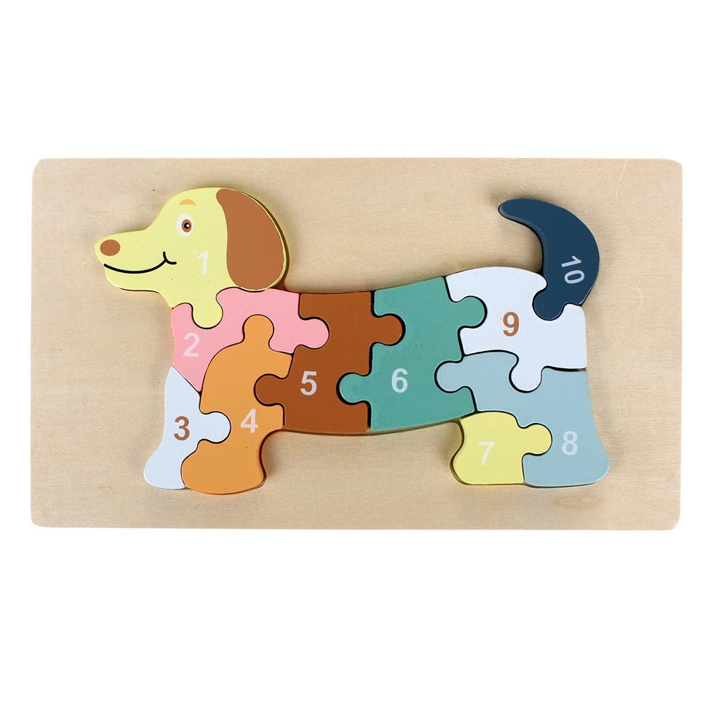 Развивающая игрушка деревянная Пазл-вкладыш по номерам Улитка, C-41805