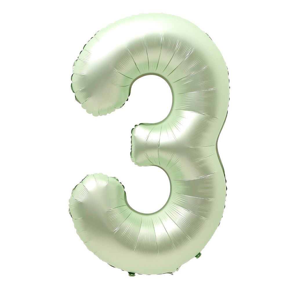 К Шар 40 «Цифра 3» салатовый металлик (БГ-60) 