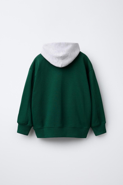 ZARA ХУДИ С КАПЮШОНОМ, ЗЕЛЕНЫЙ