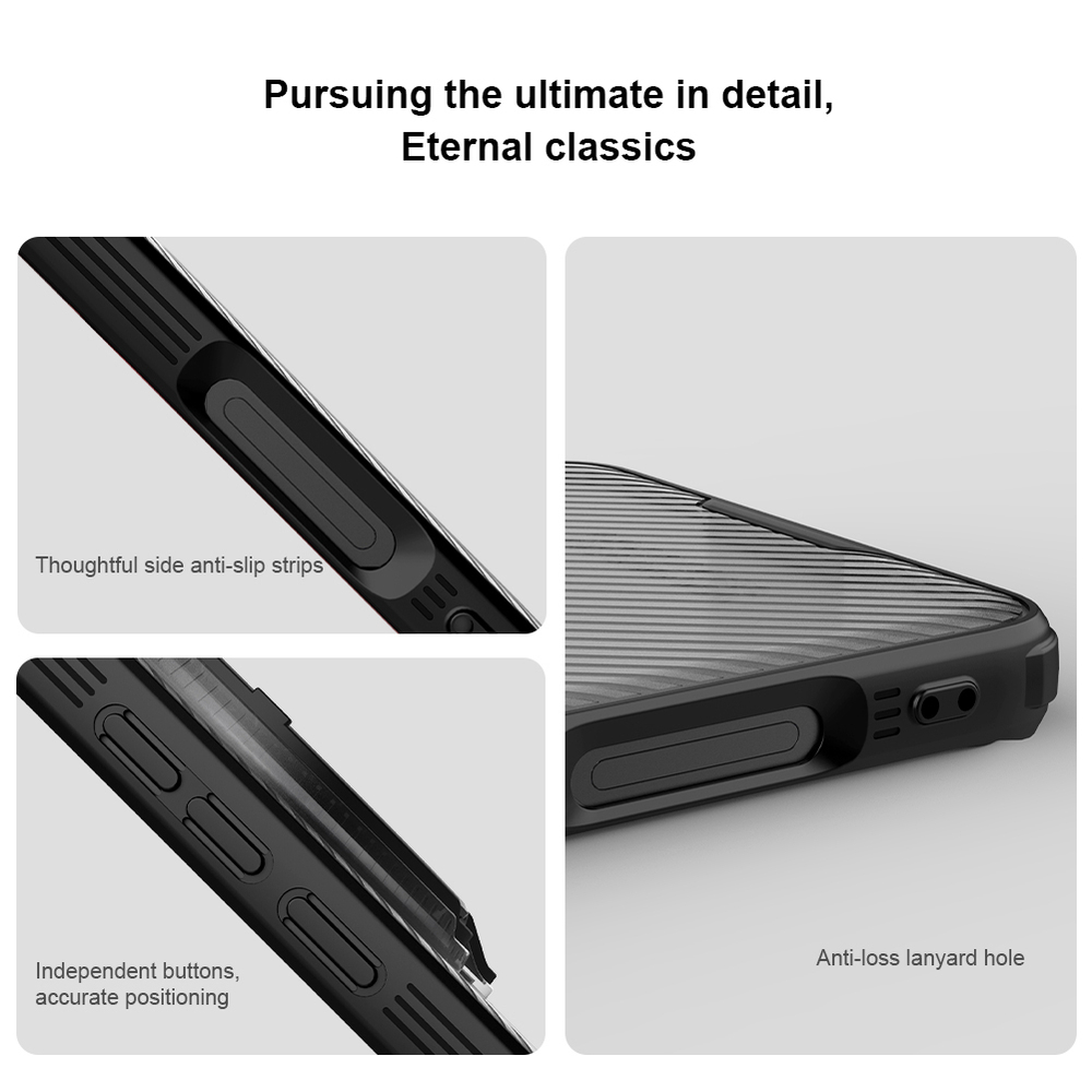 Чехол прозрачный тонированный (Transparent Black) от Nillkin с поддержкой MagSafe на смартфон Vivo X200 Ultra, серия CamShield Prop Magnetic Case