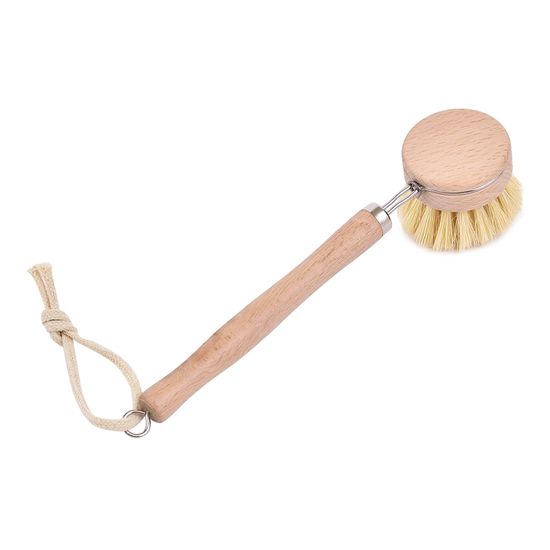 Щётка натуральная для посуды со сменяемой насадкой