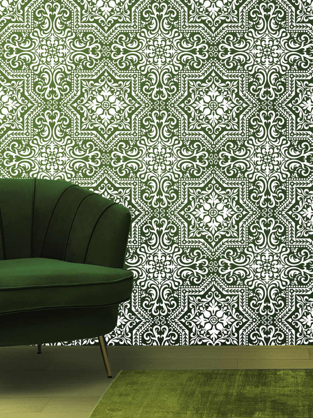 Трафарет для стен из пластика многоразовый 029