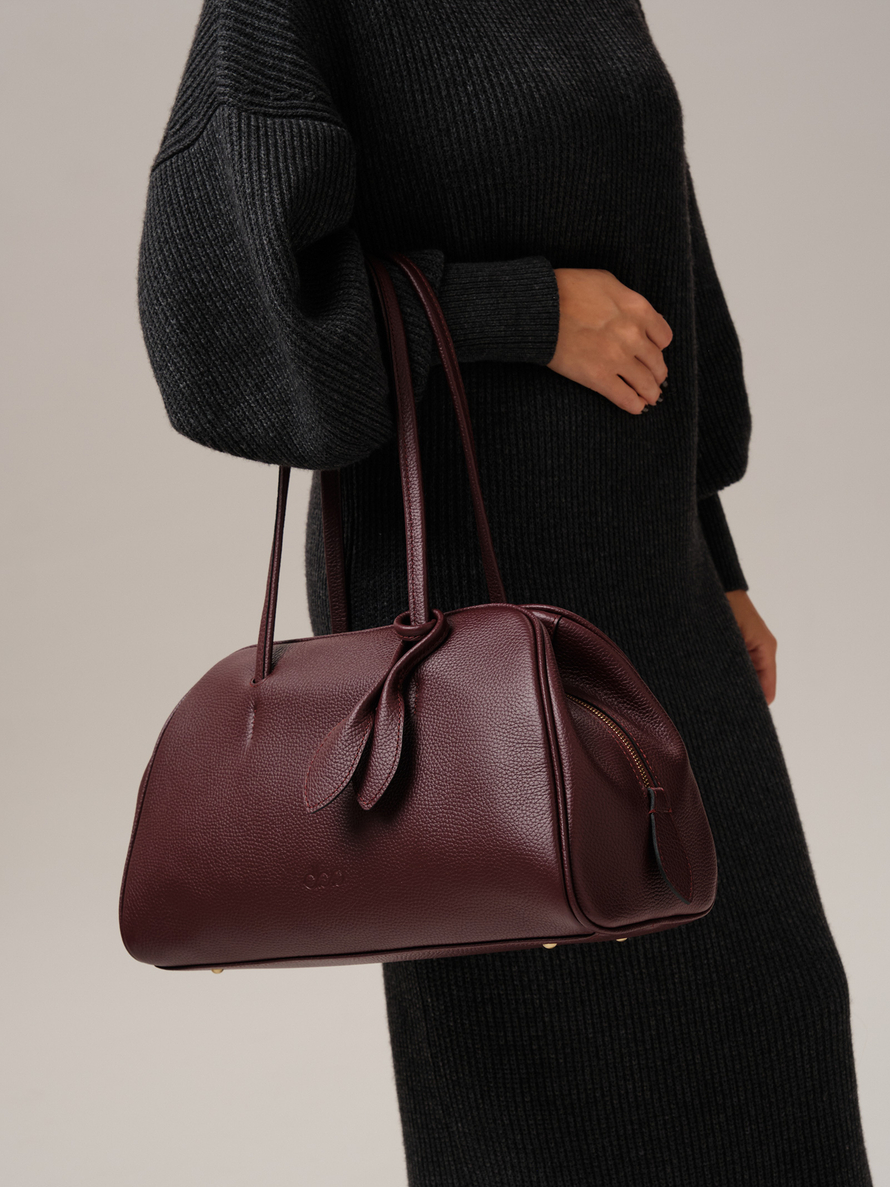 Кожаная сумка DBR 31338 зимняя вишня