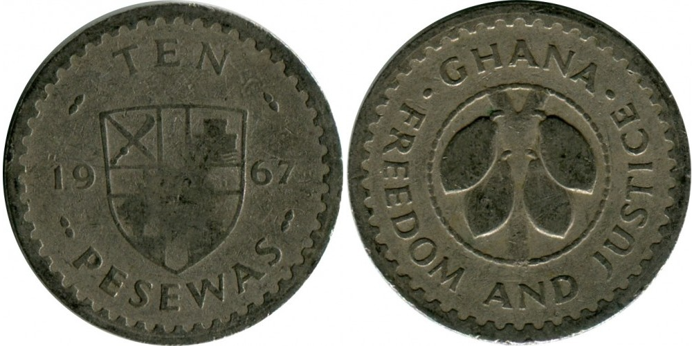 Гана 10 песев, 1967 - 1979 Какао VF