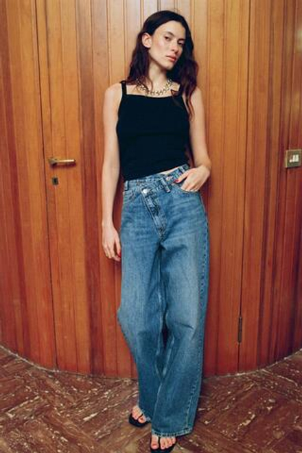 ZARA ТОП С КВАДРАТНЫМ ВЫРЕЗОМ, ЧЕРНЫЙ