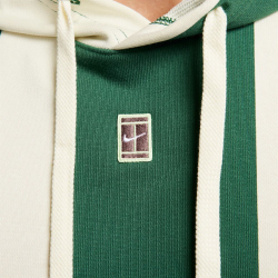 Мужская теннисная кофта Nike Court Heritage Dri-Fit Fleece Tennis Hoodie - gorge green/coconut milk