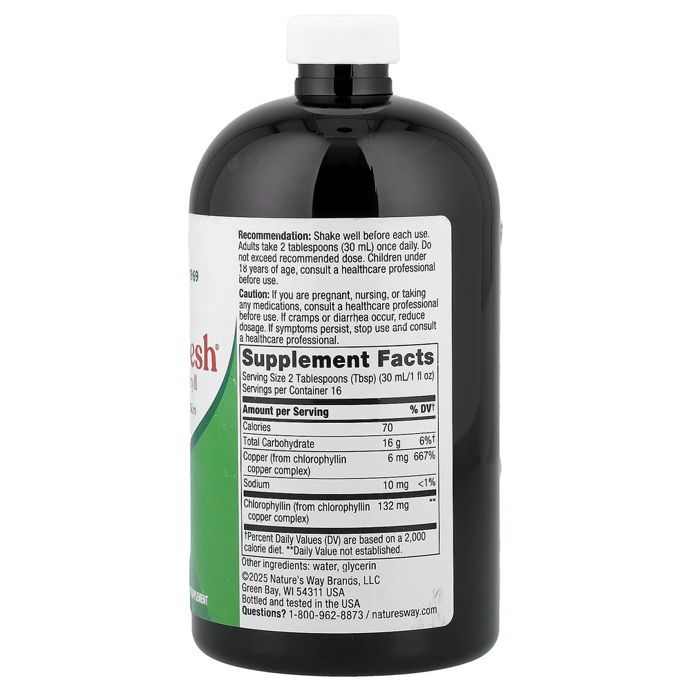 Nature's Way, Chlorofresh®, жидкий хлорофилл, без добавок, 480 мл (16 жидк. унций)