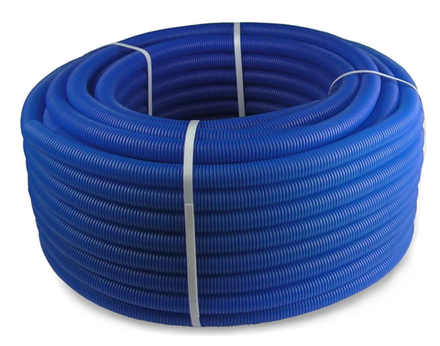 Труба гофра ПНД для труб D20 внутренний D18 синяя 50м