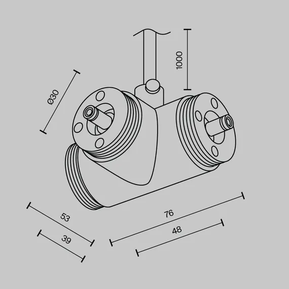 T-образный плоский коннектор для системы Shelf с вводом питания Technical ca015tc-p-b