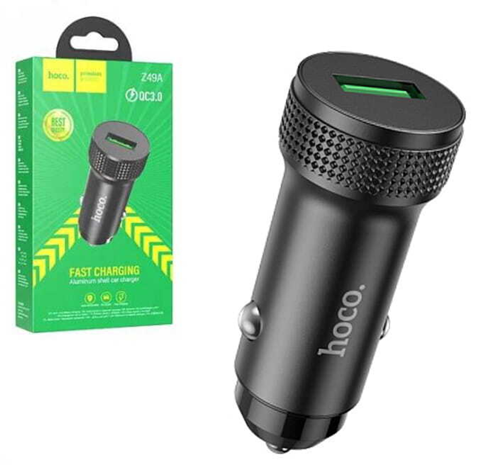 Автомобильный адаптер питания HOCO Z49A QC 3.0 (черный)