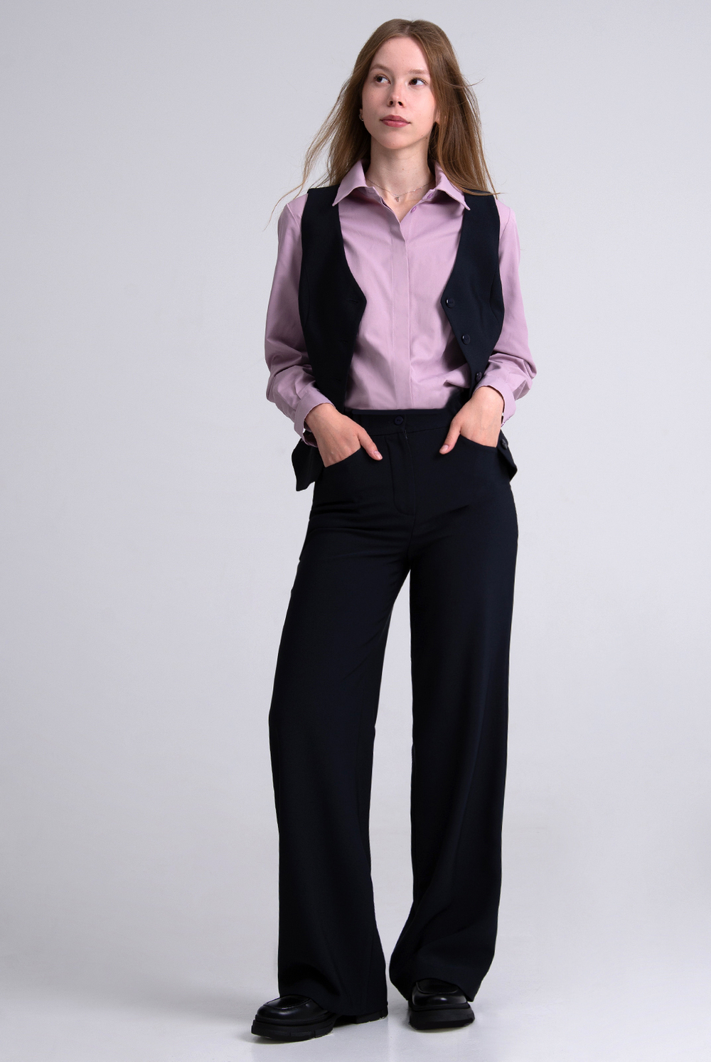 Жилет с подкладом 746Д, Тёмно тёмно син #70ТТСи06746Д