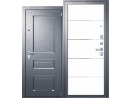 Дверь входная Porta R-4 403/П50 Букле Графит /Super White IMP-6