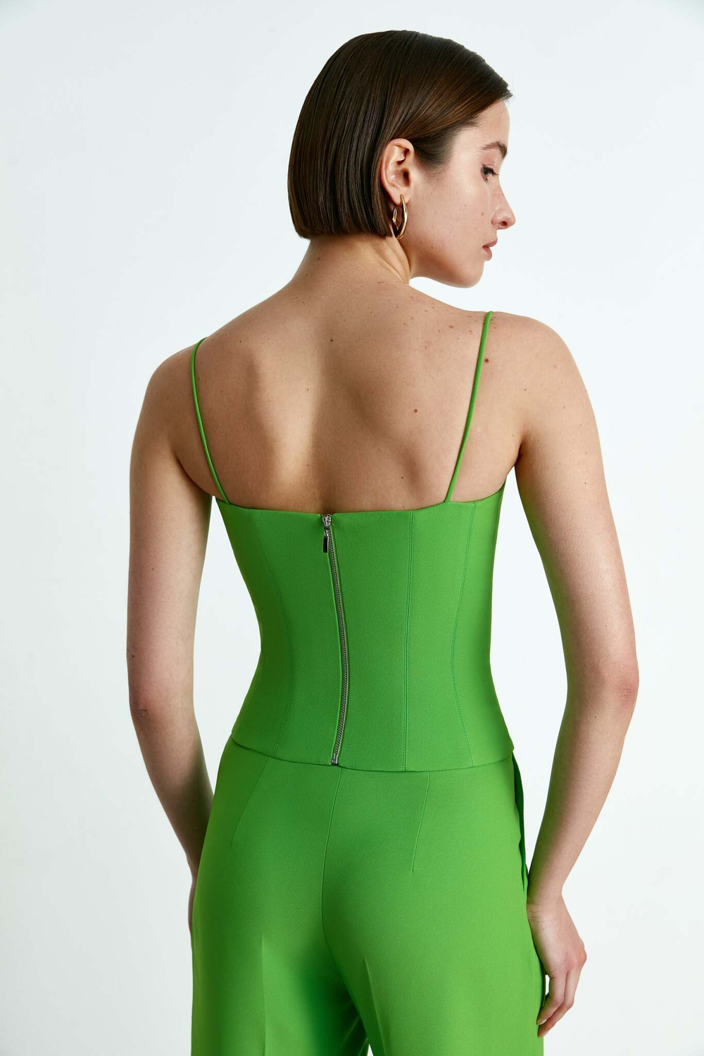 Топ-бюстье корсетного типа из крепа со шнуровкой