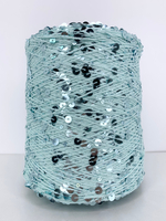 GLAMOUR хлопок, пайетки 240м/100гр цвет: ментоловый, зеркальные ментоловые пайетки. MP