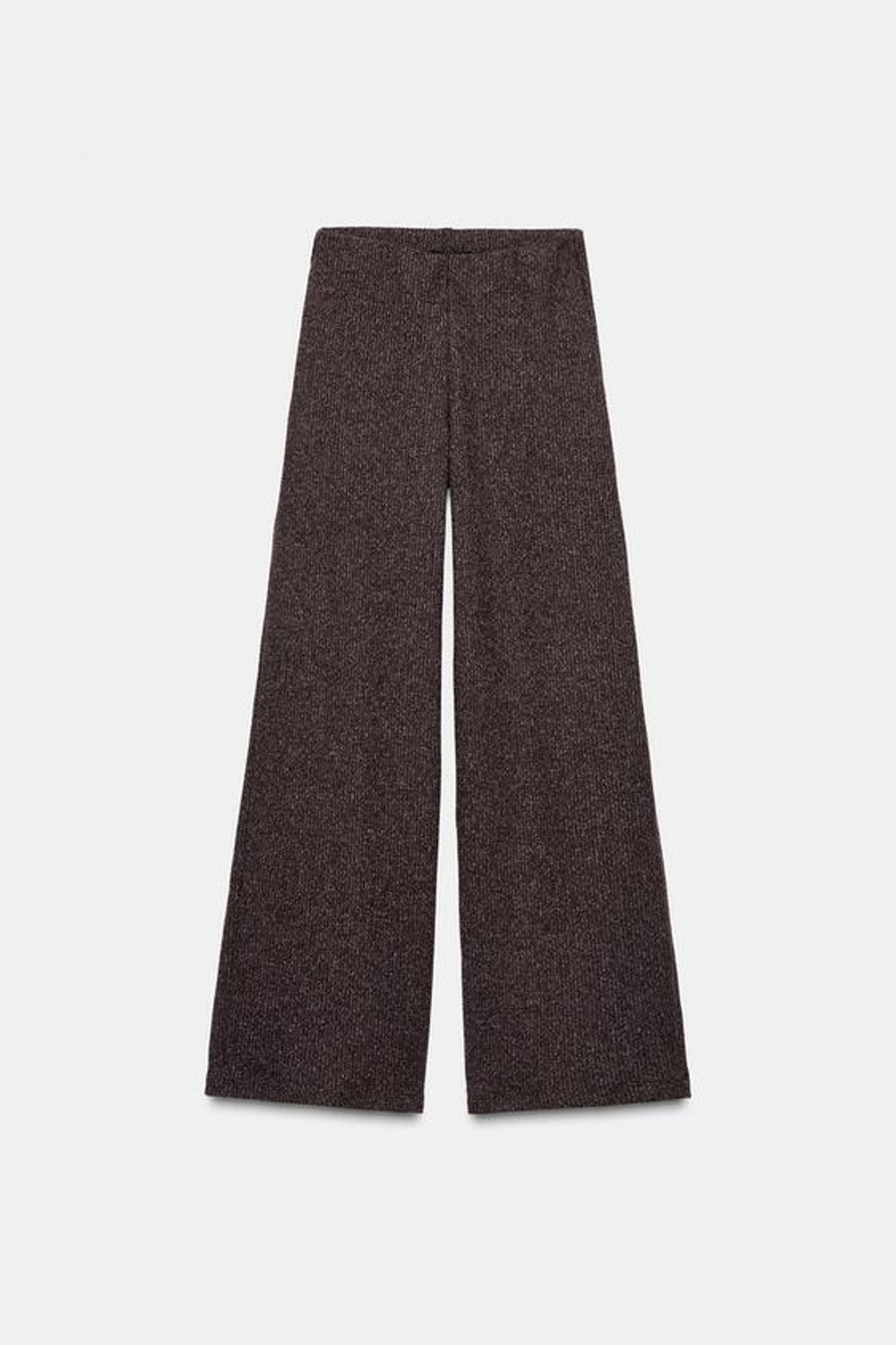 ZARA ШИРОКИЕ БРЮКИ ИЗ МЯГКОЙ ТКАНИ, КОРИЧНЕВЫЙ МЕЛАНЖ