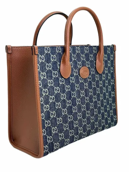 Маленькая сумка-тоут Gucci GG Supreme из парусины синий