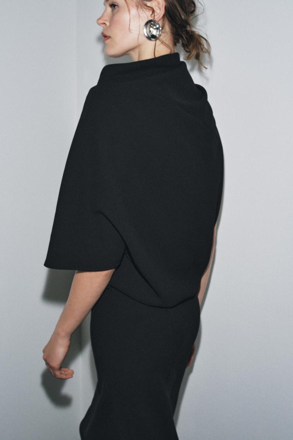 ZARA АСИММЕТРИЧНОЕ ПЛАТЬЕ ZW COLLECTION, ЧЕРНЫЙ