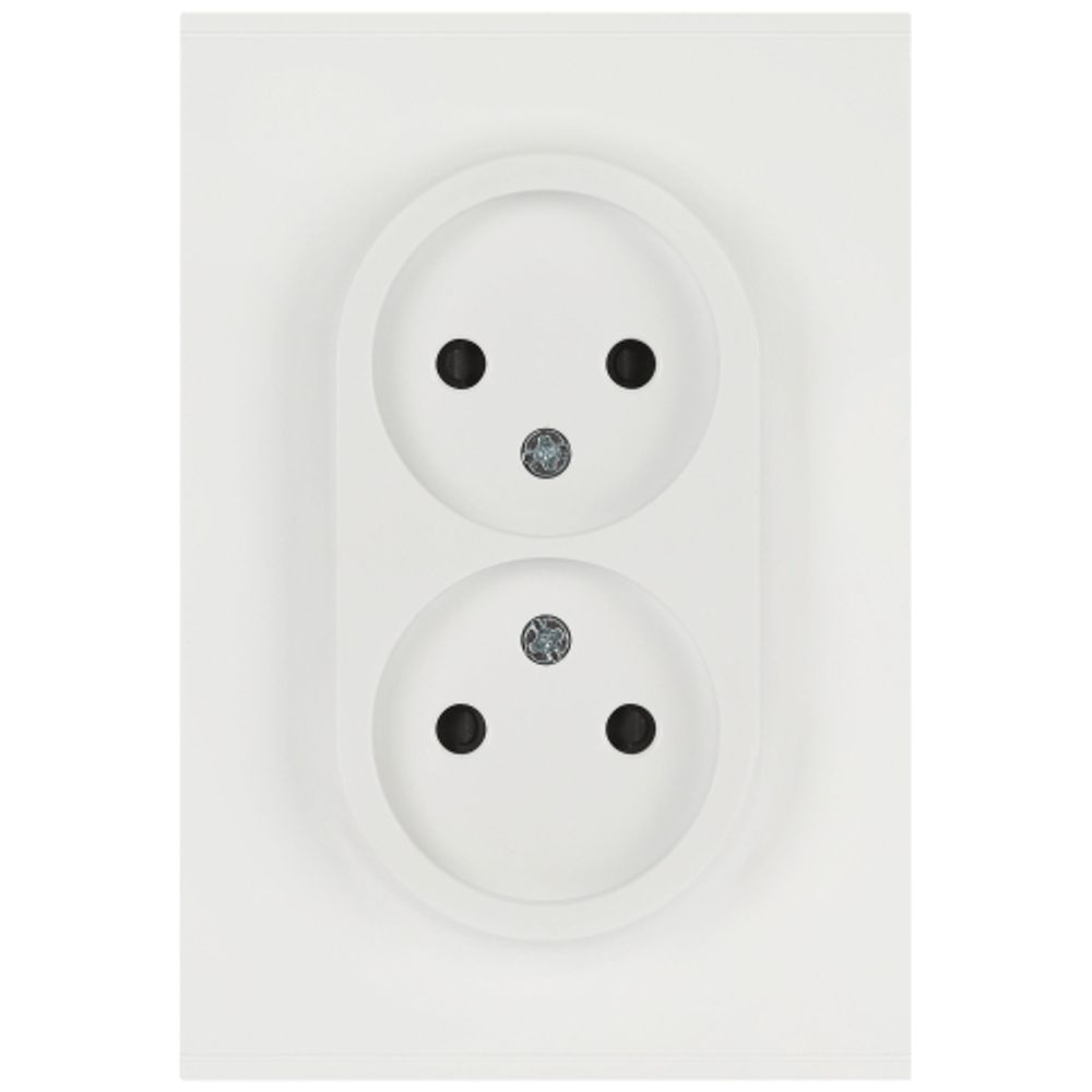 Розетка ЭРА Arktik 16-2107-08 без заземления двойная 2X2P 16А-250В белый матовый | Эра Arktik