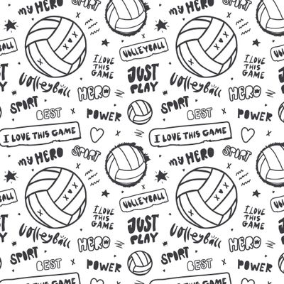 Волейбольный мяч с текстом и сердечками