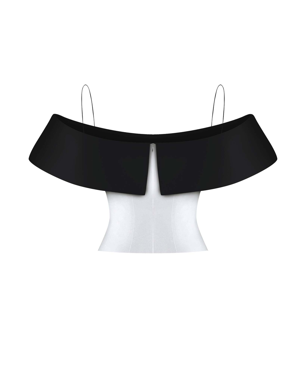 Блуза-топ удлиненная из шелка с открытыми плечами