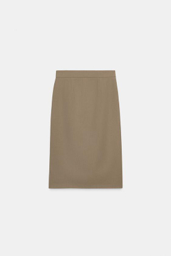 ZARA СТРУЯЩАЯСЯ ЮБКА-ПАРЕО — ZW COLLECTION, СЕРО-КОРИЧНЕВЫЙ