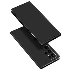 Чехол книжка из PU кожи черного цвета от Dux Ducis для Samsung Galaxy S23 Ultra, серия Skin Pro Series Case