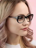 Оправа для очков для зрения пластиковая кошачий глаз