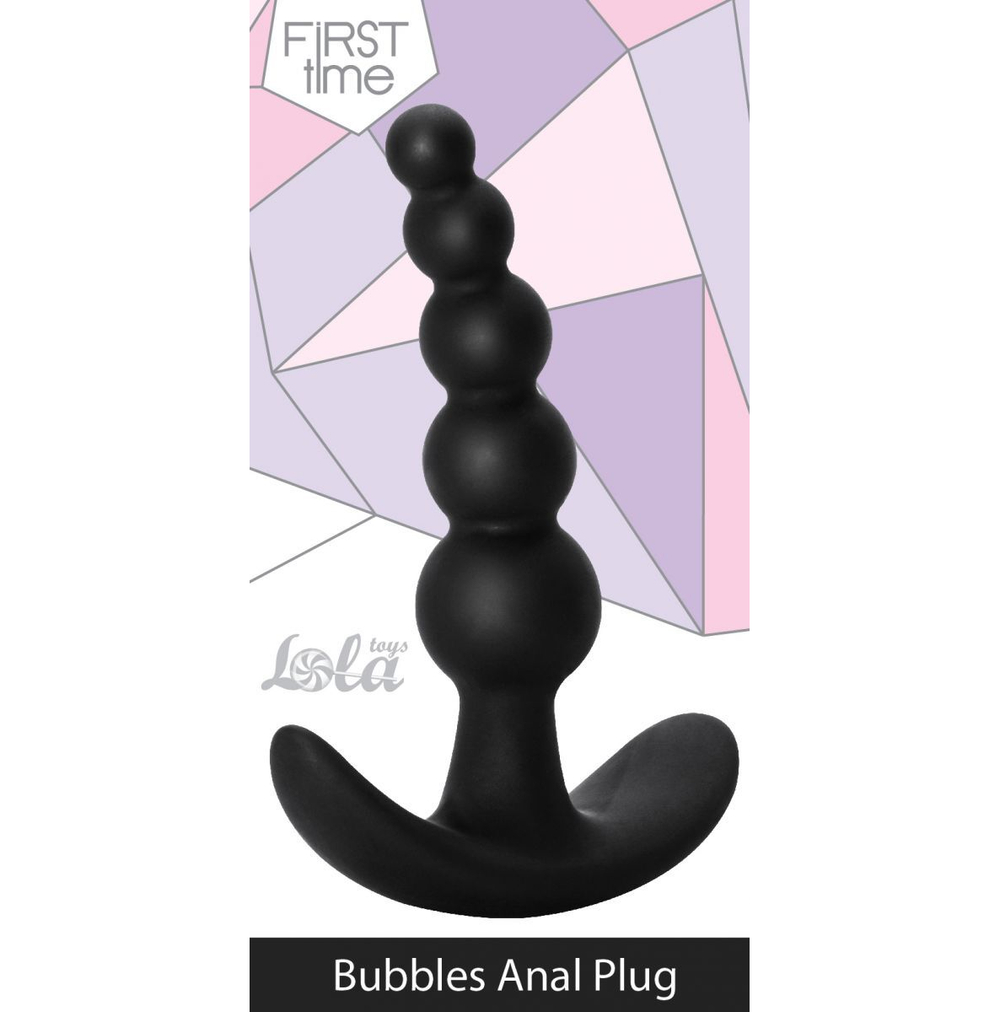 Чёрная анальная пробка Bubbles Anal Plug - 11,5 см.