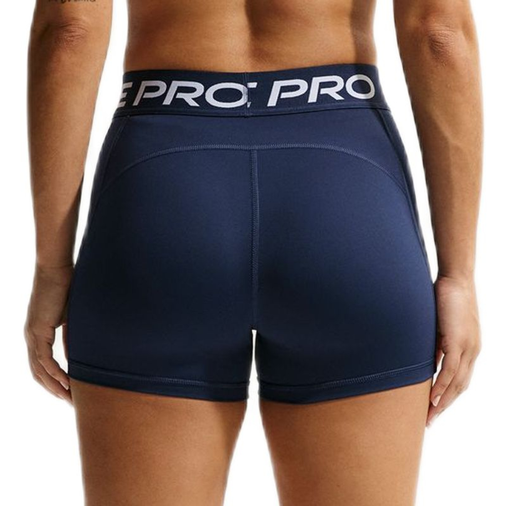Женские Шорты теннисные Nike Pro Dri-Fit 365 Mid-Rise 3in - midnight navy/white