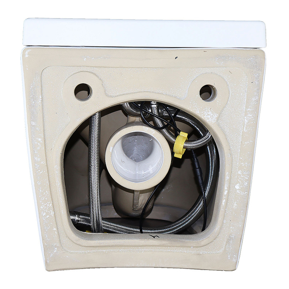 Унитаз импульсный Azario 360х570х375 подвесной, полукруглый, быстросъемное сиденье микролифт, монтажная рама в комплекте (AZ-102C)