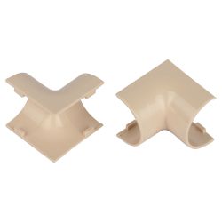 Внутренний угол ЭРА IC-KK-20-12-B для полукруглого кабель-канала бежевый 20х12мм 2шт/комплект | Кабель-канал полукруглый