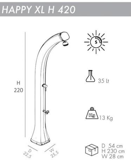 Душ солнечный, Arkema Happy XL H 420, антрацит