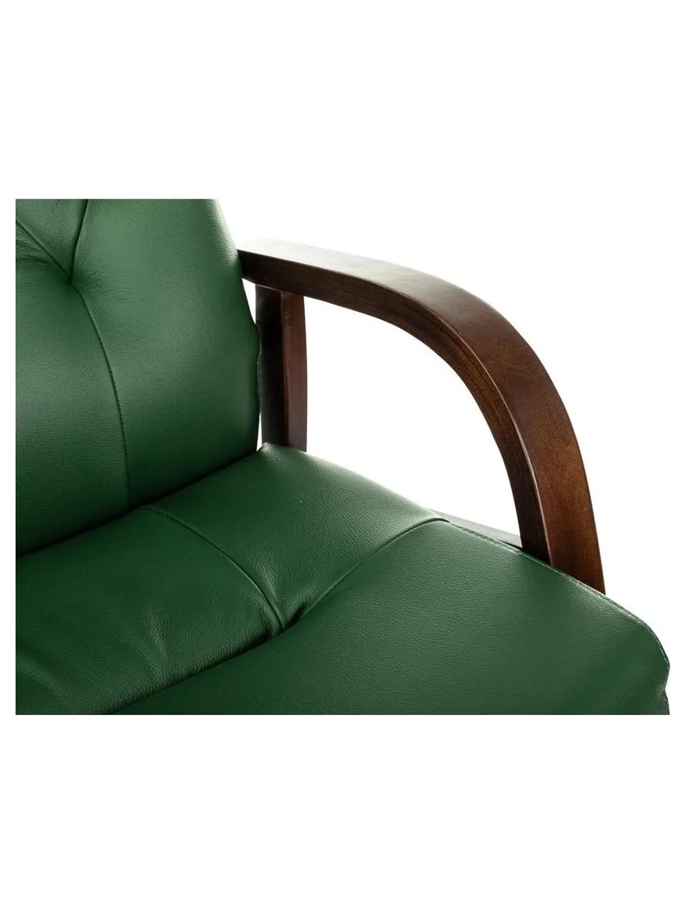 Кресло Бюрократ T-9928WALNUT-CF, зеленый, кожа, на ножках, дерево
