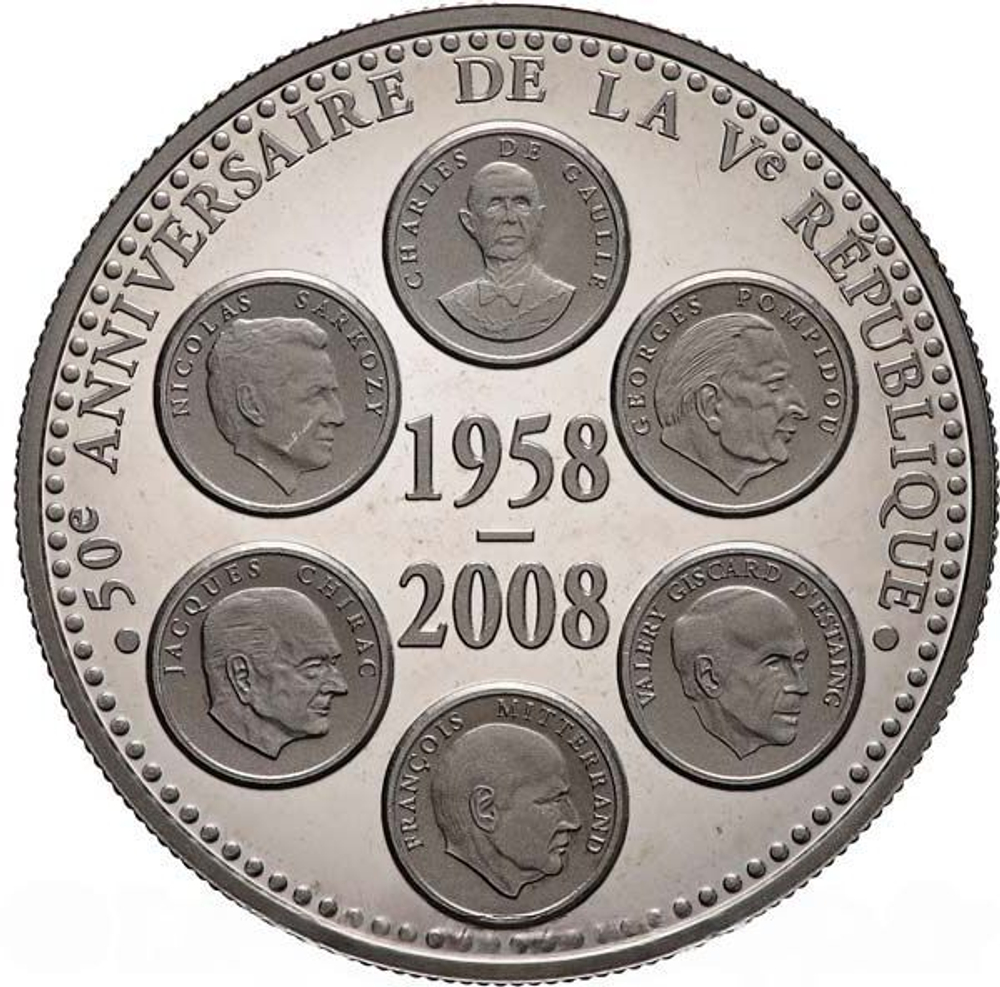 France, 50th Anniversary of the Fifth Republic Medal – 2008 Silver