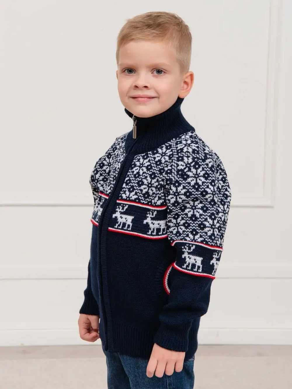 Кофта вязаная на молнии "Нордик"