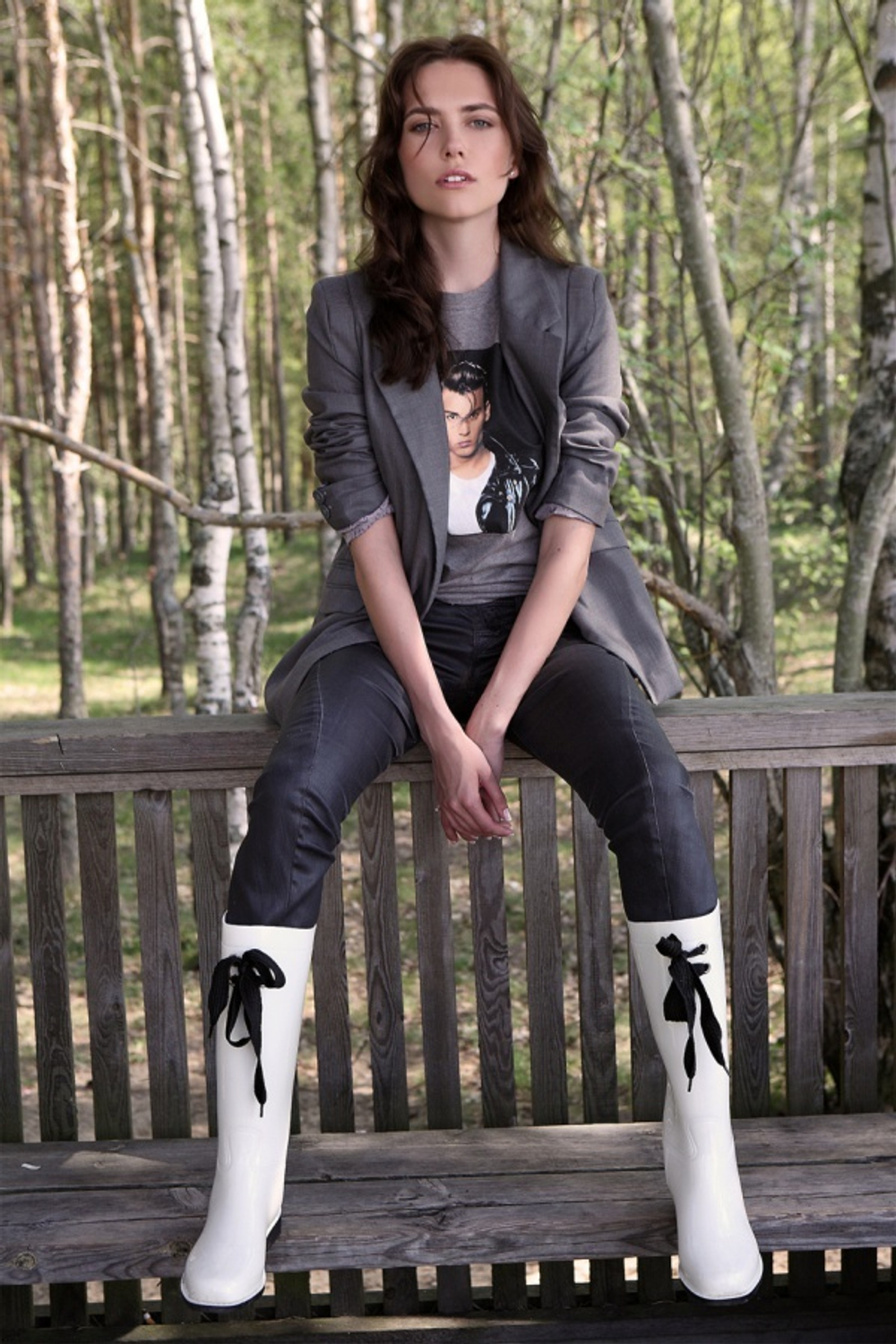 Сапоги BoomBoots White&Black (с утеплителем)